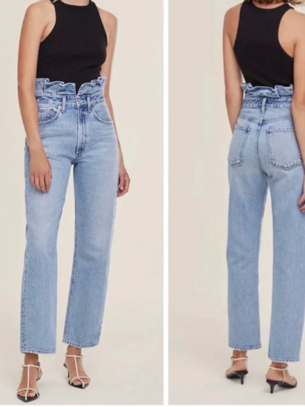 Agolde lettuce waist jeans light wash denim size 25